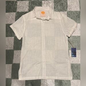 NWT White Linen Shirt Swim Cover Up Another Day in Paradise